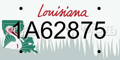 1A62875 Louisiana License Plate