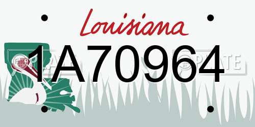 1A70964 Louisiana License Plate