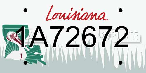 1A72672 Louisiana License Plate