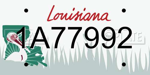 1A77992 Louisiana License Plate