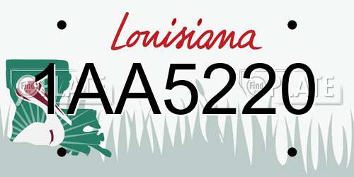 1AA5220 Louisiana License Plate