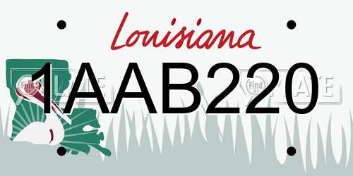 1AAB220 Louisiana License Plate
