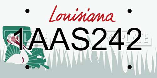 1AAS242 Louisiana License Plate