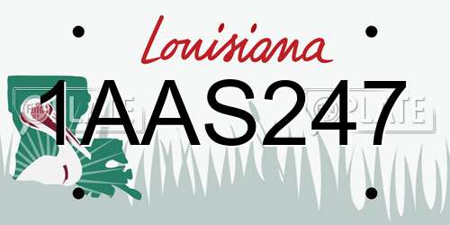 1AAS247 Louisiana License Plate