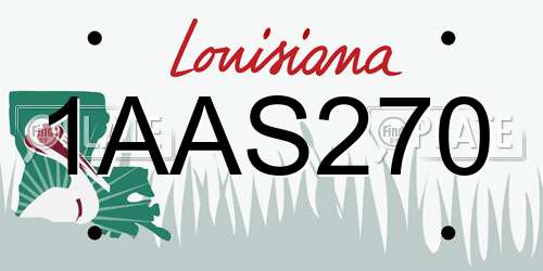 1AAS270 Louisiana License Plate