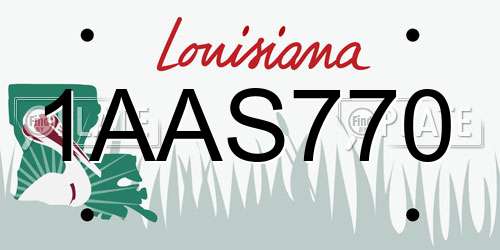 1AAS770 Louisiana License Plate