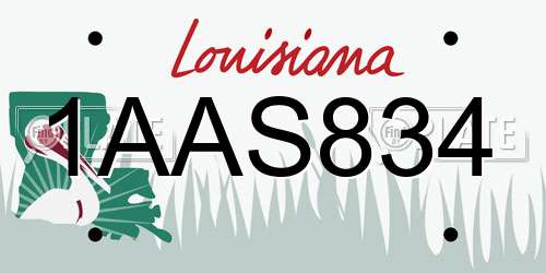 1AAS834 Louisiana License Plate