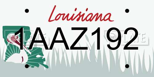 1AAZ192 Louisiana License Plate