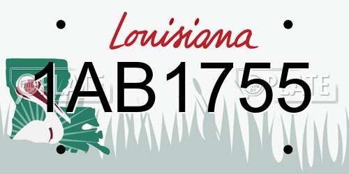 1AB1755 Louisiana License Plate