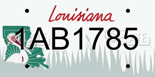 1AB1785 Louisiana License Plate