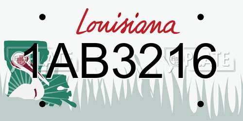 1AB3216 Louisiana License Plate