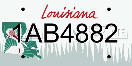 1AB4882 Louisiana License Plate