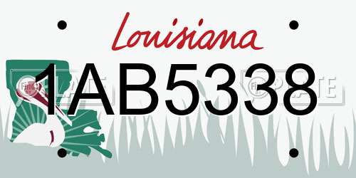 1AB5338 Louisiana License Plate