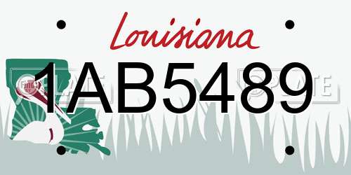 1AB5489 Louisiana License Plate
