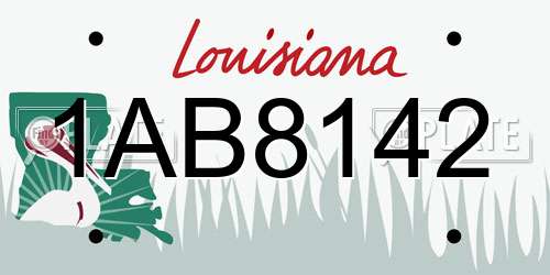 1AB8142 Louisiana License Plate