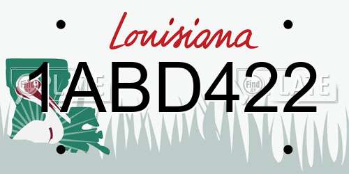 1ABD422 Louisiana License Plate