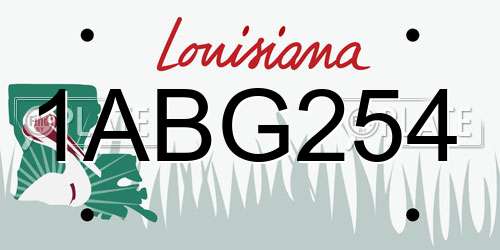 1ABG254 Louisiana License Plate