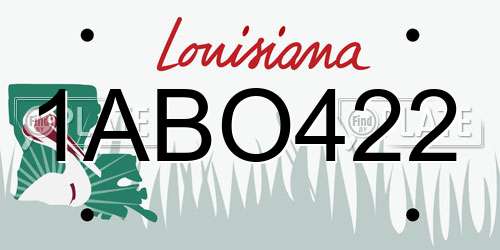 1ABO422 Louisiana License Plate