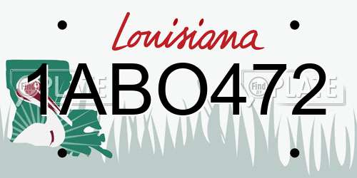 1ABO472 Louisiana License Plate