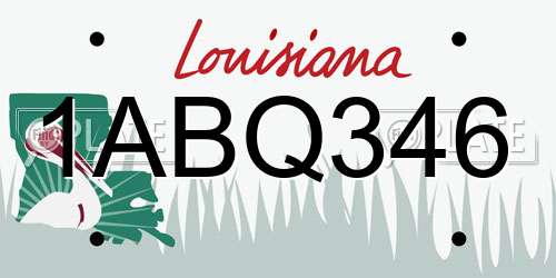 1ABQ346 Louisiana License Plate