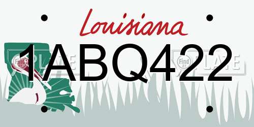 1ABQ422 Louisiana License Plate