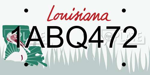 1ABQ472 Louisiana License Plate