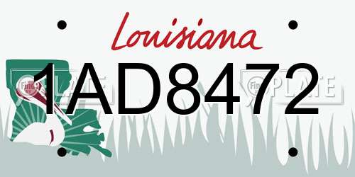 1AD8472 Louisiana License Plate