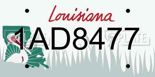 1AD8477 Louisiana License Plate