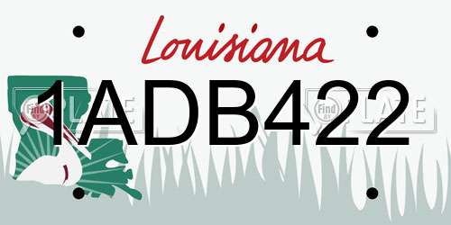 1ADB422 Louisiana License Plate
