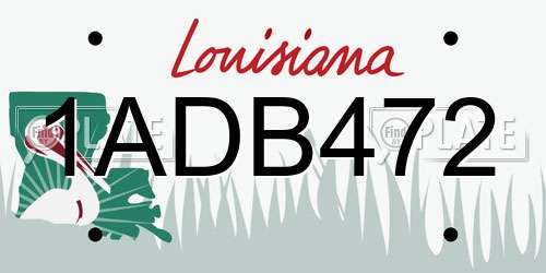 1ADB472 Louisiana License Plate