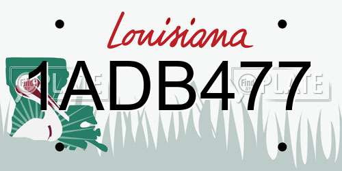 1ADB477 Louisiana License Plate