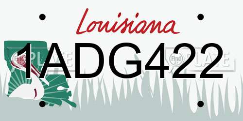 1ADG422 Louisiana License Plate