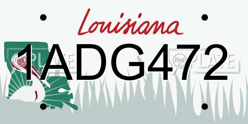 1ADG472 Louisiana License Plate