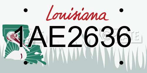 1AE2636 Louisiana License Plate