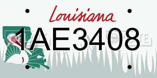 1AE3408 Louisiana License Plate