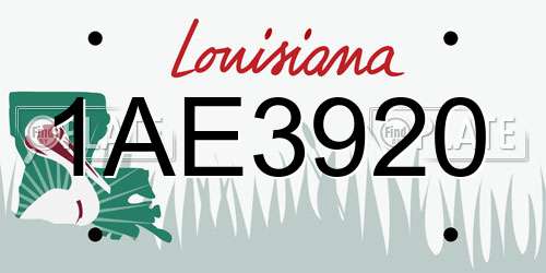 1AE3920 Louisiana License Plate