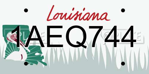 1AEQ744 Louisiana License Plate