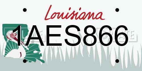 1AES866 Louisiana License Plate