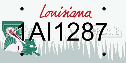 1AI1287 Louisiana License Plate