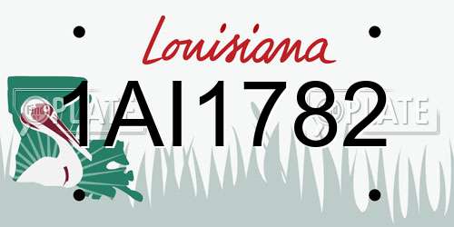 1AI1782 Louisiana License Plate