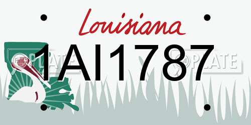 1AI1787 Louisiana License Plate