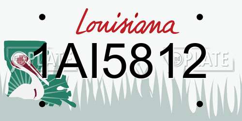 1AI5812 Louisiana License Plate