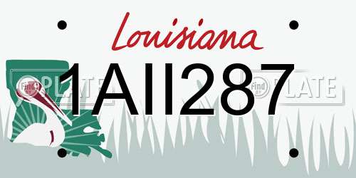 1AII287 Louisiana License Plate