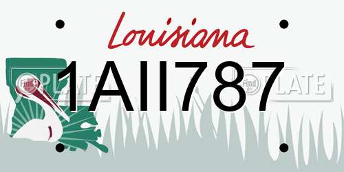 1AII787 Louisiana License Plate