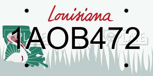 1AOB472 Louisiana License Plate