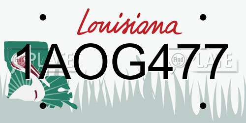 1AOG477 Louisiana License Plate