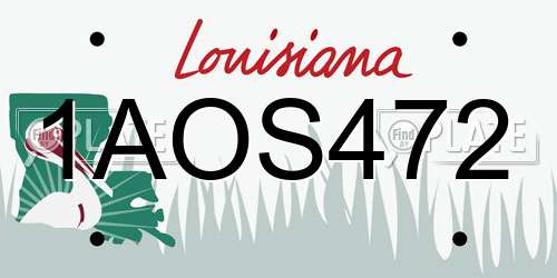1AOS472 Louisiana License Plate