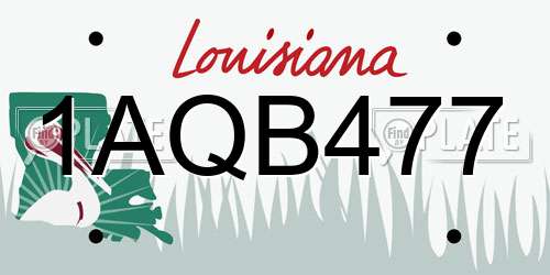 1AQB477 Louisiana License Plate