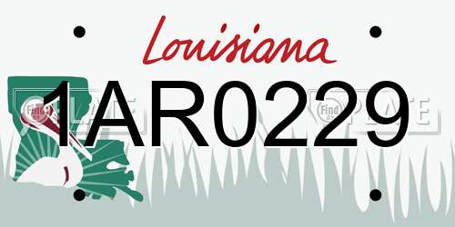 1AR0229 Louisiana License Plate
