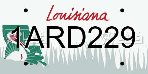 1ARD229 Louisiana License Plate